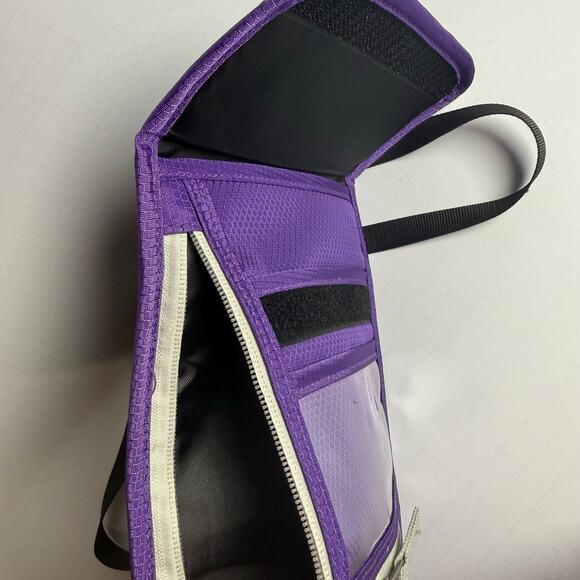 RFID Blocking Travel Neck Wallet Crossbody Pouch Purple Lightweight Organizer - Picture 7 of 8